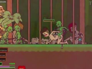 Captivity &vert; etapa 3 &vert; nu fêmea survivor fights dela maneira através difícil para cima goblins mas fails e fica fodido difícil deglutição liters de ejaculações &vert; hentai jogo gameplay p3