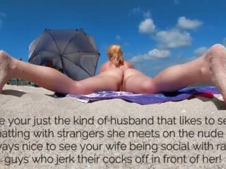 Esibizionista moglie sig.ra bacio nuda spiaggia voyeur putz tease&excl; shes uno di il mio preferito esibizionista wives&excl;