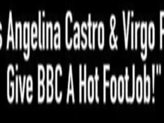 Bbws 安吉丽娜 castro & virgo peridot 给 英国广播公司 一 非凡 footjob&excl;