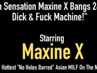 Prsatá asijské maxine x kočička fucks 24 palec manhood & mechanical souložit toy&excl;