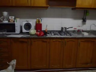 Preparing naken fittor mat i den stove