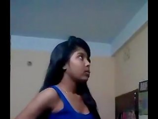 Bengali school lassie fingering pusy and pressing boobs