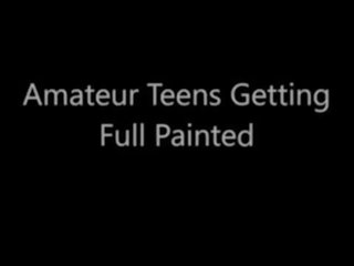 Amatir teens getting full painted